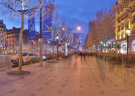 The Avenue des Champs-Élysées - a prestigious avenue in Paris, France. With its cinemas, cafés and luxury specialty shops